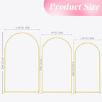 Wokceer Wedding Arch Backdrop Stand 8FT, 7.2FT, 6.6FT Set of 3 Gold Metal Arch Backdrop Stand for Wedding Ceremony Baby Shower Birthday Party Garden Floral Balloon Arch Decoration - Image 2