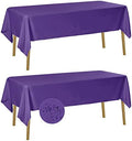 Fokitut 2 Pack Waterproof Rectangle Tablecloth, 60x120 Inch,Stain Resistant and Wrinkle Polyester Table Cloth, Fabric Table Cover for Kitchen Dining, Wedding, Party, Holiday Dinner-Purple by BalsaCircle