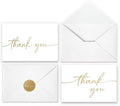 Thank You Cards with Envelopes & Stickers, Matte Gold Foil Cards Bulk Pack of 100, 4x6 Inch Minimalistic Design, Suitable for Business, Wedding, Small Business, Graduation, Bridal Shower, Funeral by PaperPlayDesign