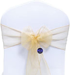 MDS Pack of 100 Organza Chair Sashes for Wedding & Event Décor – Beige - Image 2