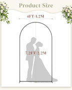 Wedding Arch, Metal Arch Backdrop Stand, Garden Arch, Black, 7.2FT - Image 2