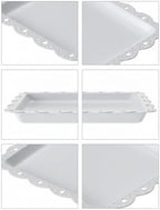 Plastic Serving Tray, 24 Pack Catering Trays Square Serving Platters Fast Food Trays, Reusable Plastic Tray For Party Anniversary Wedding Christmas Baby Shower (White) - Image 3