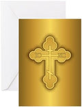 CafePress Orthodox Cross Greeting Card (20-pack), Note Card with Blank Inside, Birthday Card Matte by CafePress