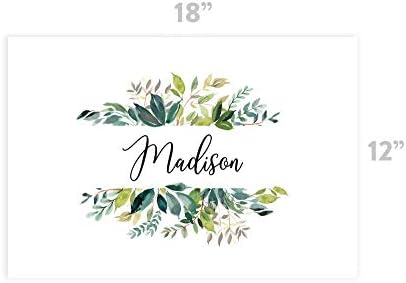 Andaz Press Custom Personalized Disposable Paper Placemats, 12 x 18 Inch, Set of 25, Custom Watercolor Leaves, Tableware, Dining, Table Setting for Wedding, Bridal Shower, Baby Shower, Party, Holiday - Image 3