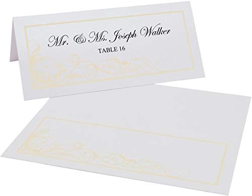 Scribble Vintage Swirl Place Cards, Ivory, Set of 150, Pre-cut and Scored - Image 2