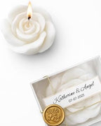 White Rose Petal Soy Wax Candles in Bulk – Rose Candle Wedding Favors for Guests, Personalized Candle Favors for Bridal Shower & Baby Shower Gifts – Dried Flower & Wax Seal Design (50 Pieces) - Image 6
