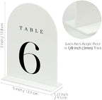 White Arch Table Numbers for Wedding, 20 Pack 5"x7" White Arch Acrylic Table Numbers 1-20 with stand, Perfect for Wedding Event Reception - Image 2