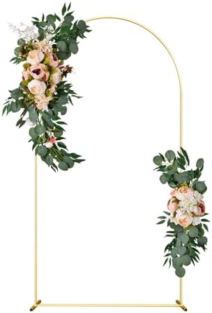 Wedding Arch Backdrop Stand 6.6FT Gold Wedding Balloon Arched Backdrop Stand Square Arch Frame for Birthday Party Bridal Baby Shower Ceremony Decoration by SPRITEDISPLAY