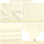 4 Pack Rectangle Tablecloth for 6 Foot Tables Washable Polyester Table Cover for Wedding Dining Table Parties Banquet（60x102 Beige） - Image 4