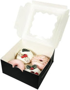 Bakepacker Black Cookie Boxes With Window 6x6x3 inches 100pcs - Image 3