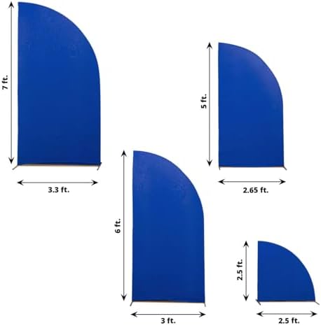 Efavormart Set of 4 Royal Blue Spandex Half Moon Arch Covers, Custom Fit Chiara Backdrop Slipcovers 2.5ft-7ft for Corporate Galas and Award Ceremonies - Image 3