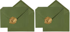 100 Pieces A7 Envelopes 5x7 Olive Green, 5.24 x 7.24 Inches (Pack of 2) by Toperd
