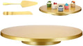 Wenqik 20 Inch Metal Cake Stand with Cake Knife and Spatula, Round Dessert Table Display Stand Metal Dessert Tray Serving Platter for Party, Wedding, Birthday, Baby Shower, Anniversary(Gold) by Wenqik