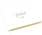 Andaz Press Personalized Wedding Guestbook with Gold Accents, Gold Custom Last Name White Guest Sign in Guest Registry 120 Pages 8.5 X 8.5 Memories Book for DIY, Scrapbook, Photo Album by AndazPress