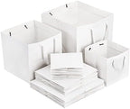 Yesland 30 Pack White Kraft Bags with Ribbon Handles, 3 Sizes Paper Gift Wrap and Shopping Bag, Reusable Square Large Retail Business Packaging Bags for Goodie Party Wedding Present(10'', 8'', 6'') by Yesland