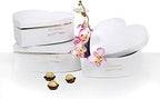 UNIKPACKAGING Set of 3, Heart Shaped Flower/Gift Boxes (White) by UNIKPACKAGING