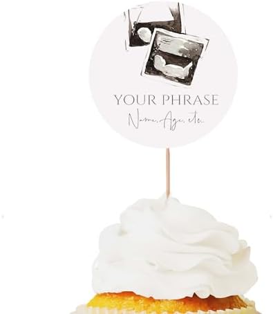 Set of 24 Custom Cupcake Toppers | Gender Reveal Cupcake Toppers | Party Cupcake Toppers | Party Decorations | Baby Shower Toppers | Congrats on Pregnancy by Handmade
