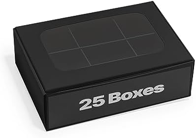 25 pcs Black Mini Truffle Box for 6 treats with Window and Dividers, Bakery Boxes, 5 x 3.5 x 1.57 Inches VERY SMALL Baking Boxes, Square Truffles Box Decorating Supplies for Gift Giving by ModsyBaking