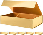 PACKHOME 6 Extra Large Gold Gift Boxes 17.5x11.3x4.3in with Magnetic Lids by PACKHOME