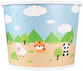Karat [16oz - 1000 ct] Paper Ice Cream Cups & Soup Bowls for Hot/ Cold Food - Ideal for Soup, Ice Cream, Gelato, Yogurt and Snacks - Safari Theme by Karat