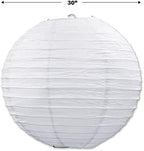 Beistle White Jumbo Paper Lantern Hanging Decoration for Weddings, Bridal Showers, Graduation Parties - Image 2