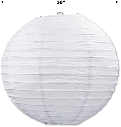 Beistle White Jumbo Paper Lantern Hanging Decoration for Weddings, Bridal Showers, Graduation Parties - Image 2