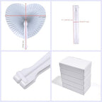 20 Pieces Silver Heart Paper Fans - Image 2