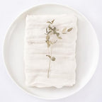 DeZerlor Ivory White Washable Cheesecloth Napkins Set of 50 for Party - Image 4