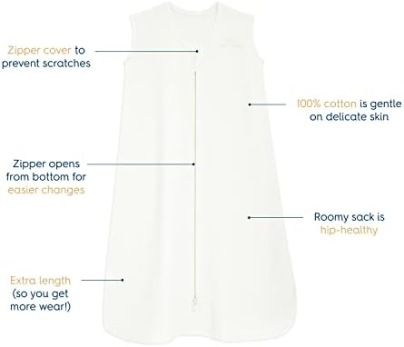 HALO SleepSack, 100% Cotton Wearable Blanket, Swaddle Transition Sleeping Bag, TOG 0.5 - Image 2
