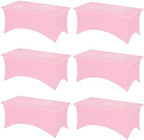 Fixwal 6 Pack 6FT Pink Tablecloth Rectangle Spandex Fitted Table Cover by Fixwal