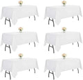 DRESSMAKER 6 Pack White Table Cloth Rectangle 70X120 Inch Fit 8FT Table by Dressmaker