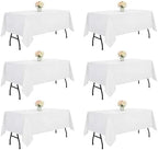 DRESSMAKER 6 Pack White Table Cloth Rectangle 70X120 Inch Fit 8FT Table by Dressmaker