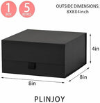 5 Pcs Black Gift Box 8x8x4 Inches Small Gift Boxes for Presents with Magnetic Closure Lid Luxury Collapsible Gift Box Bridesmaid, Wedding, Birthday Boxs for Gift Packaging - Image 4