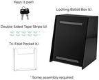 Marketing Holders 2 Pack Acrylic Donation Box with Lock Ballot Box Countertop Comment Bin Black Plastic 8.75” x 8.5" x 11.5" with 8.5" x 11" Slide in Sign Holder and 4" Pocket on the Side - Image 5