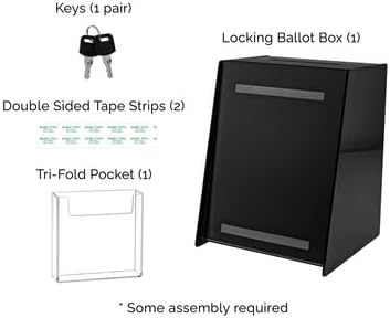 Marketing Holders 2 Pack Acrylic Donation Box with Lock Ballot Box Countertop Comment Bin Black Plastic 8.75” x 8.5" x 11.5" with 8.5" x 11" Slide in Sign Holder and 4" Pocket on the Side - Image 5
