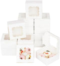 Bakepacker Cookie Boxes With Window, White, 6x6x3 inches, 100pcs by Bakepacker