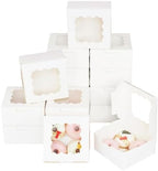 Bakepacker Cookie Boxes With Window, White, 6x6x3 inches, 100pcs by Bakepacker
