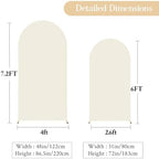 Beige Arch Backdrop Cover Set of 2 Wedding Arch Covers Stretchy Backdrop Decorations Baby Shower Bridal Shower Photo Birthday Party Beige Arch Cover 7.2 and 6ft Spandex - Image 5