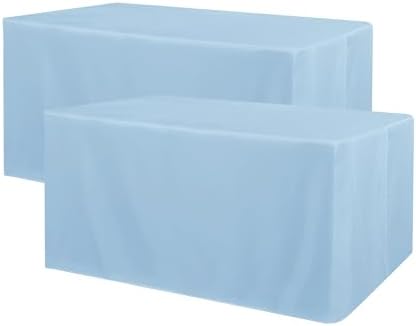 Obstal 2 Pack Table Clothes for 6 Foot Rectangle Tables, Dusty Blue by Obstal