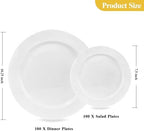 Goodluck 200PCS White Plastic Plates, Heavy Duty Disposable Plates - Image 2