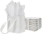 Papertide 36 Pack White Mini Gift Bags 4×2.8×4.5 inch with Tissue Paper by Unknown