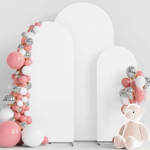 Arch Backdrop Cover Stretchy Backdrop (White, 6+6.6+7.2FT) by Home