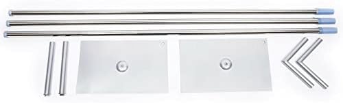 Wedding Arch Square Backdrop Stand Wedding Decorations Arch Party Ceremony Backdrop Stand Metal Stainless Steel Frame Wedding Arches for Ceremony Silver w/ Steel Base (3X3m/9.84X9.84ft) - Image 4