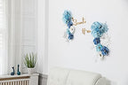 3D Blue Roses Artificial Flowers, Large Paper Flowers Decorations for Wall with Butterfly Stickers, Fake Flower Wall Decor for Baby Boy Nursery Room, Wedding Centerpiece, Party Backdrop - Image 2