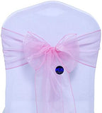 MDS Pack of 100 Organza Chair Sashes for Wedding & Event Décor – Blush Pink - Image 2