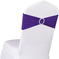 50 Stretch Spandex Purple Chair Sashes for Wedding Chairs Bows Bands with Slider Buckles Fitting Party Feast Banquet Restaurant Event Bridal Baby Shower Decoration by SINSSOWL