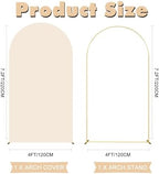 7.2FT Wedding Arch Backdrop Stand and Beige Arch Cover, Beige Spandex Fitted Backdrop Cover and Gold Wedding Arch Frame for Birthday Party Wedding Ceremony Bridal Baby Shower, Parties Decoration. - Image 2