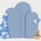 FOTSHARER Dusty Blue Arch Cover Set of 3 Spandex Arch Covers Stretchy Backdrop 4FT 5FT 6FT Chiara Wall Arches Stand Cover Round Top Backdrop Covers for Arched Stand Wedding Arch Cover for Party Decor - Image 6
