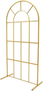 Gold Wedding Arch Stand with Mesh for Ceremony Modern Metal Balloon Arch Stand Kit Garden Floral Arch Frame Background for Anniversary Birthday Party Home Outdoor Lawn Decor - Image 6
