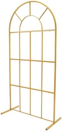 Gold Wedding Arch Stand with Mesh for Ceremony Modern Metal Balloon Arch Stand Kit Garden Floral Arch Frame Background for Anniversary Birthday Party Home Outdoor Lawn Decor - Image 6